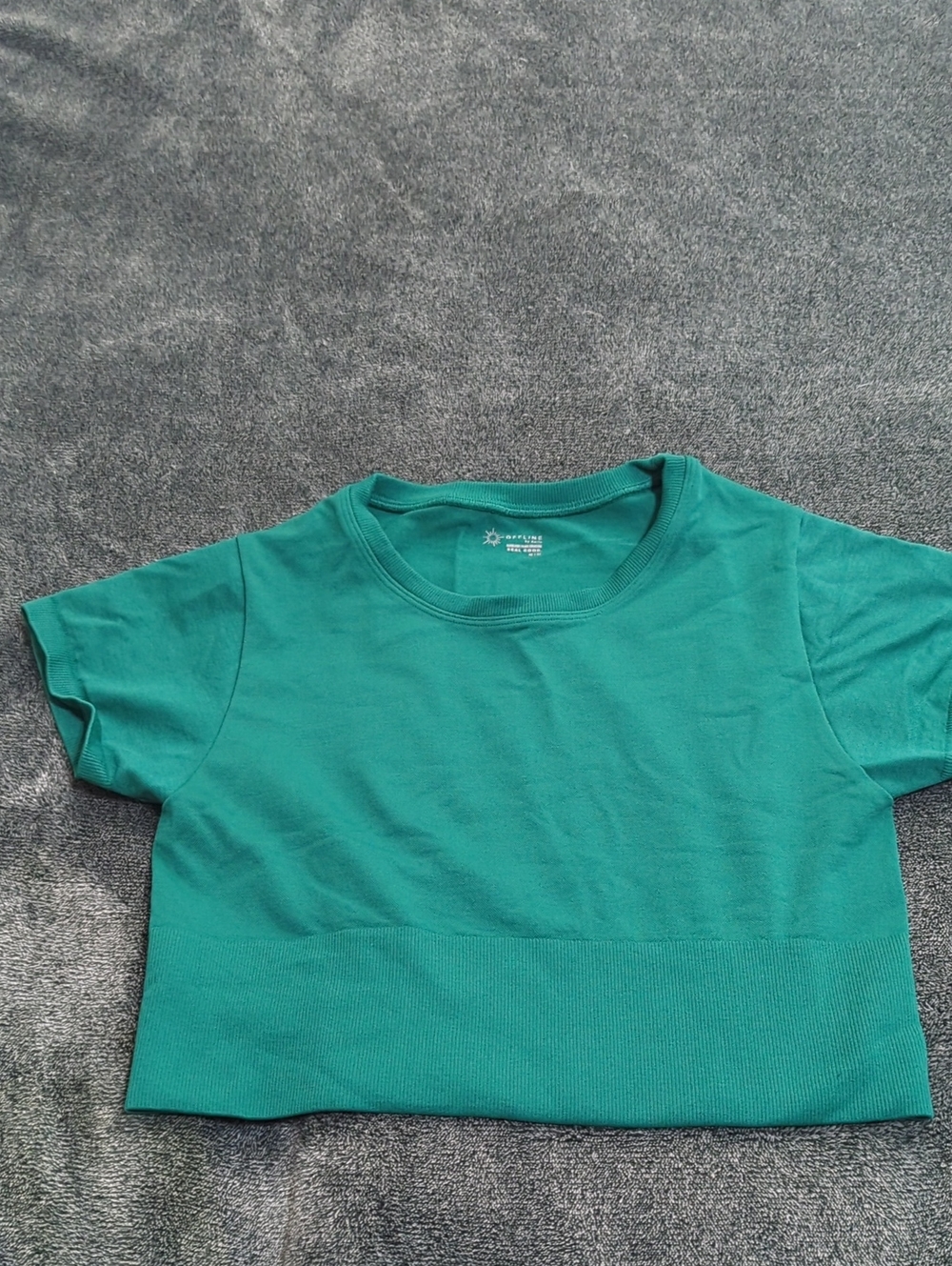 aerie Teal Short-Sleeve Cropped Tee